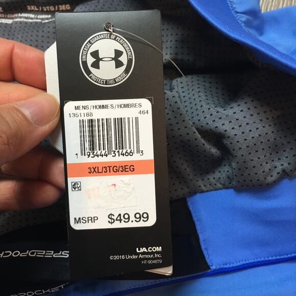 NWT Under Armour Heat Gear Fitted Shorts Drawstring Blue 3XL - Picture 6 of 11